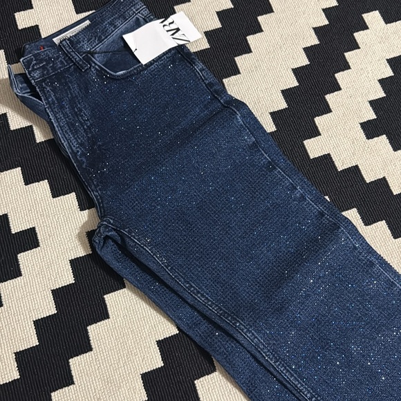 Zara Women High Waist Bootcut Rhinestone Embellished Jeans 2024 - Picture 12 of 15